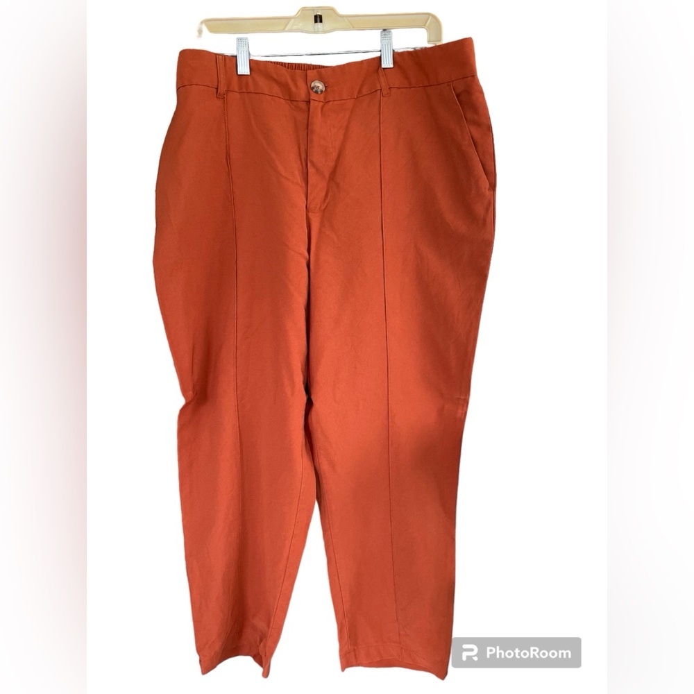 OPHELIA ROE trousers, size 1X, rusty orange color, elastic back waist